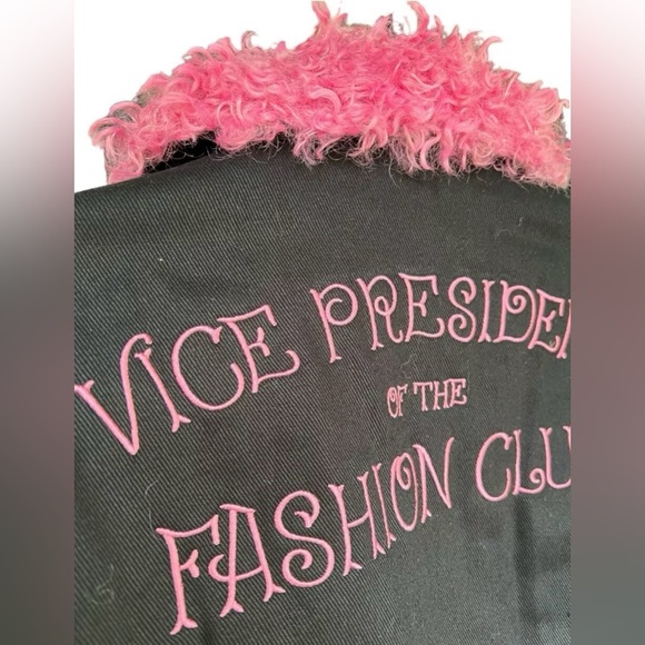 Size XXL………Black Moto Jacket with Pink Faux Fur & Printed Lining. New……Daria - Picture 10 of 11